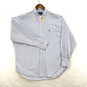Ralph Lauren Blake Shirt Mens XL Blue Flannel Plaid Preppy Corpcore Button Down